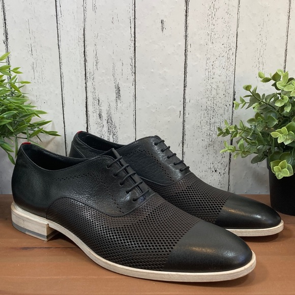 Hugo Boss | Shoes | Hugo Boss Black Perforated Leather 